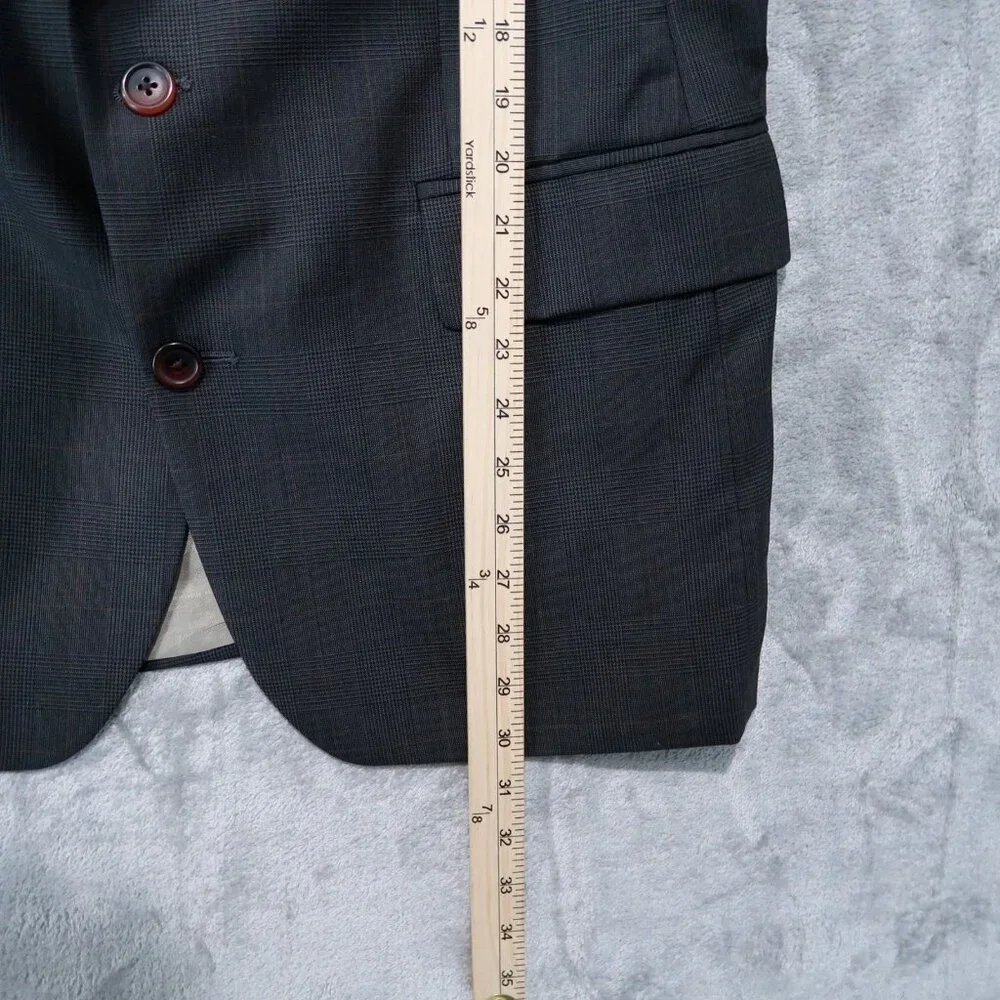 Chaps Ralph Lauren Blazer Mens 42S Gray Plaid 100% Wool Sports Coat Business - Picture 14 of 16